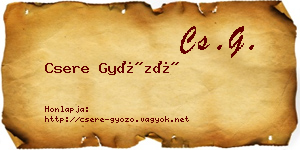 Csere Győző névjegykártya